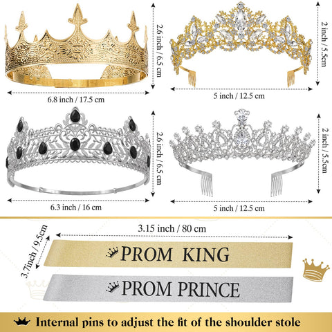 Hinly prom queen crown front view with intricate rhinestone detailing