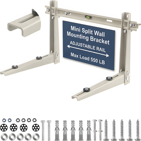 HIODIYI heavy-duty mini-split wall mount bracket securely supports outdoor unit