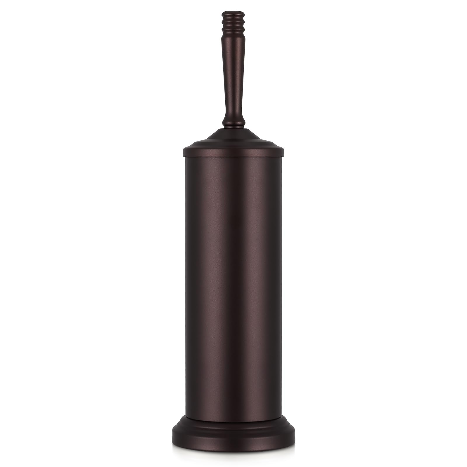 Hioflyme bronze toilet brush with holder set for easy bathroom maintenance.