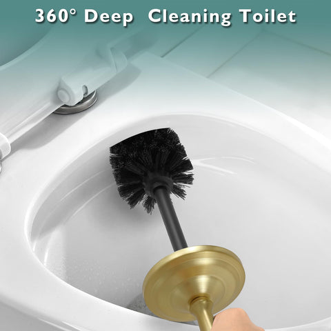 Hioflyme gold brush handle designed for comfortable, long reach.
