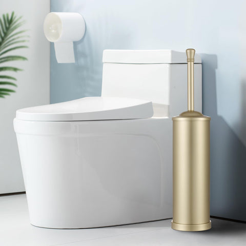 Hioflyme gold toilet brush set offers a complete cleaning solution.