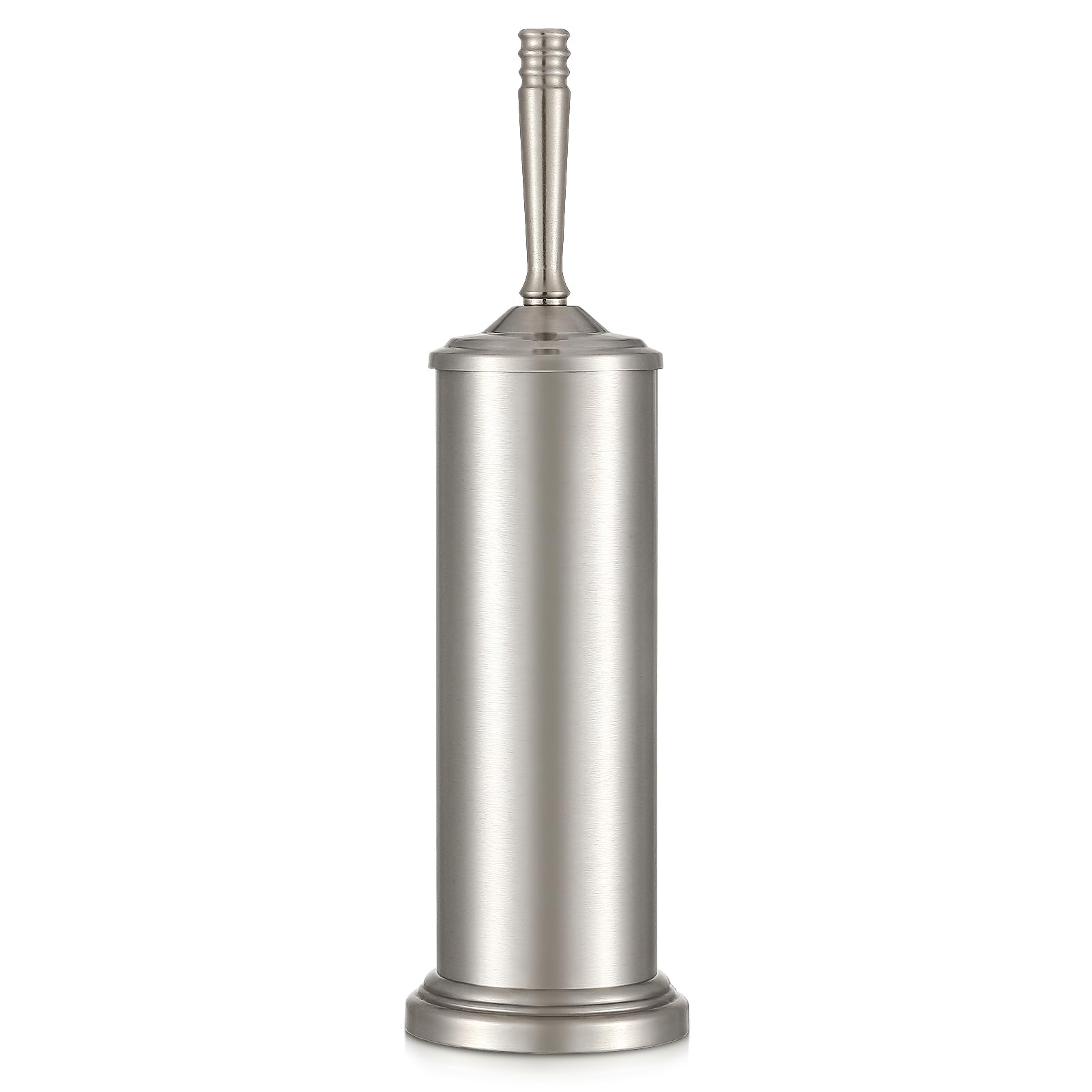Hioflyme stain nickel toilet brush assembly offers durable cleaning and organized storage.