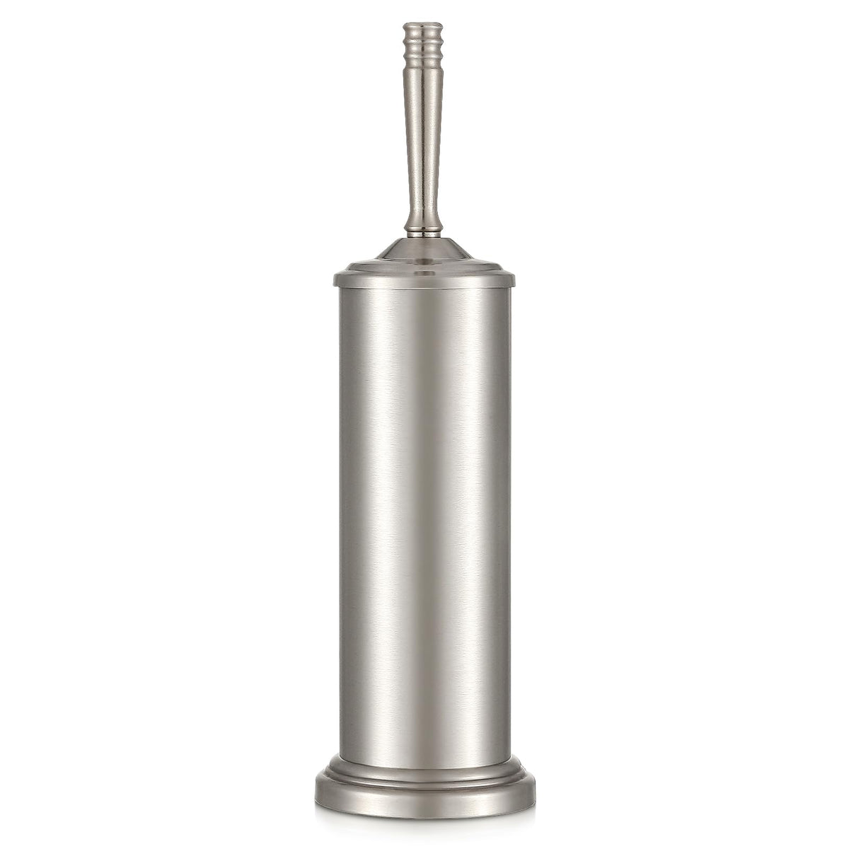 Hioflyme stain nickel toilet brush assembly offers durable cleaning and organized storage.
