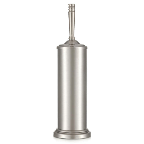 Hioflyme stain nickel toilet brush assembly offers durable cleaning and organized storage.