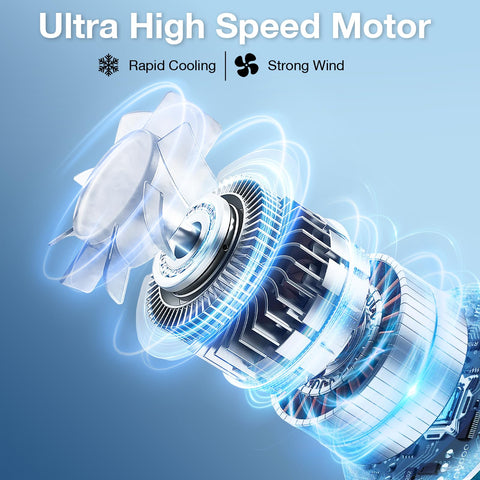 Hionly AI Neck Fan 6000mAh battery supports long-lasting cooling sessions