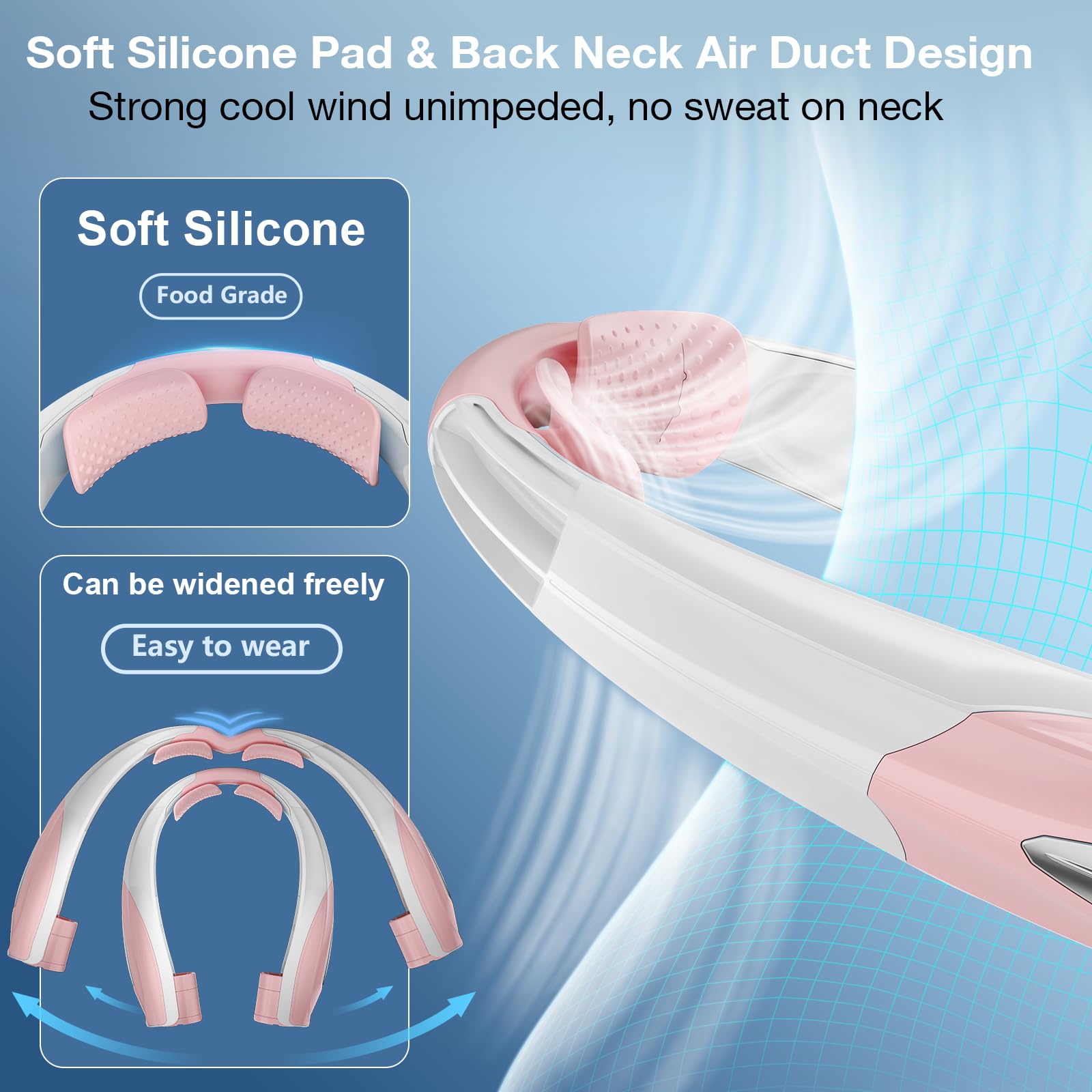 Hionly AI Neck Fan lightweight wearable design for hands-free use
