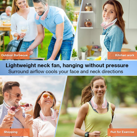 Hionly AI Neck Fan skin-friendly ABS and silicone materials