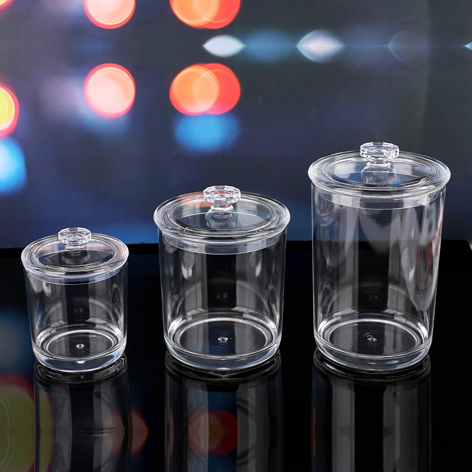 Hipiwe 30-ounce clear apothecary jar displaying glass-like clarity.