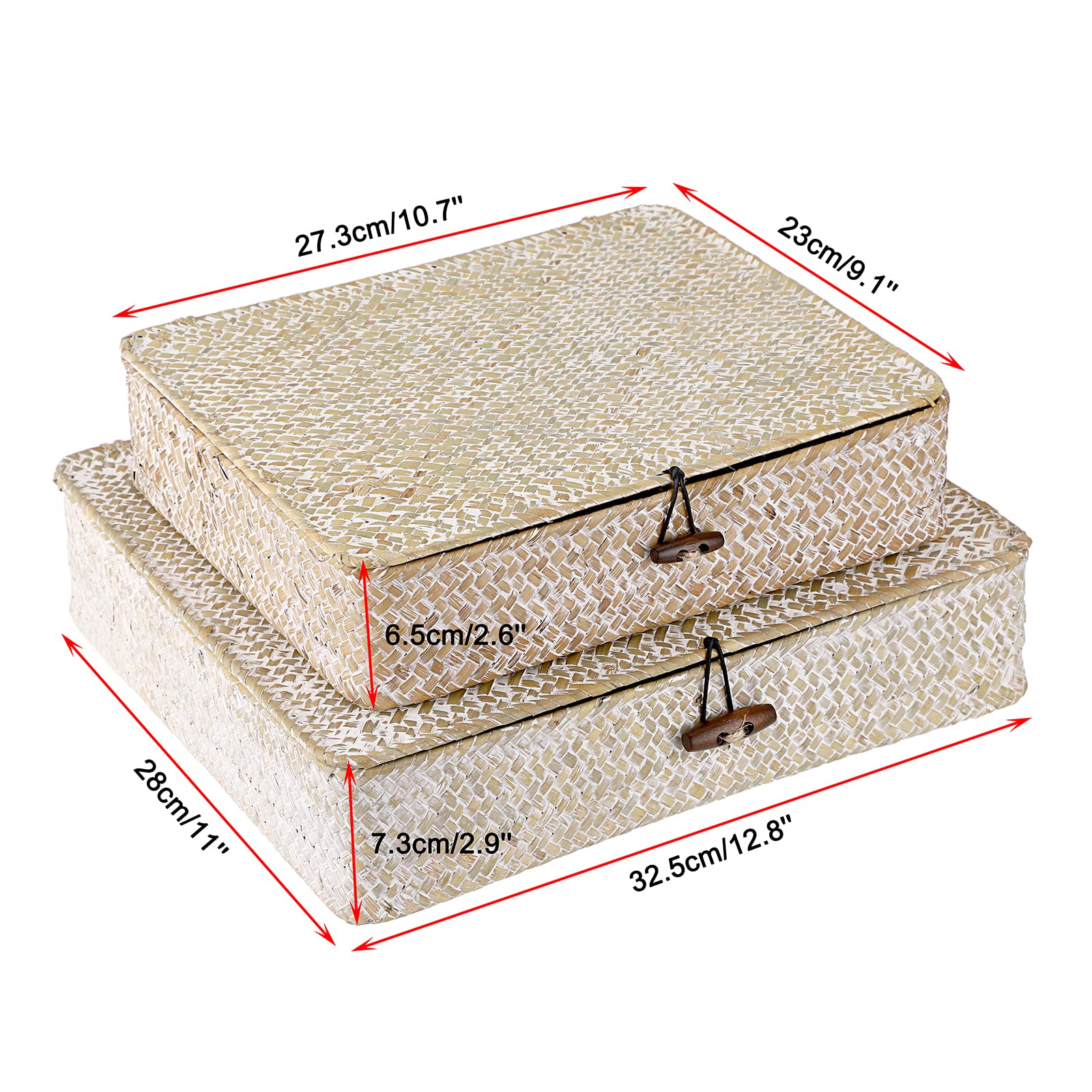 Hipiwe stackable seagrass baskets save space and expand storage options.