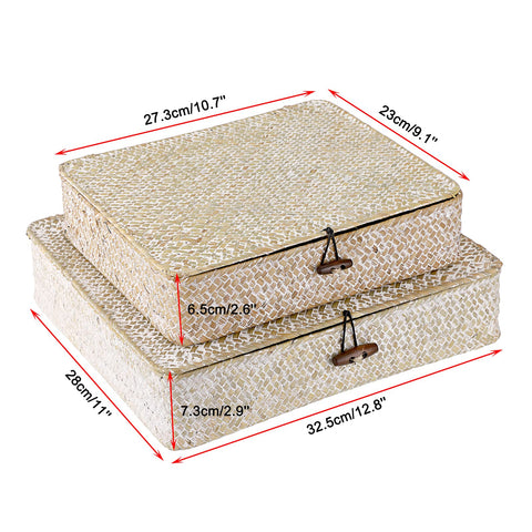 Hipiwe stackable seagrass baskets save space and expand storage options.