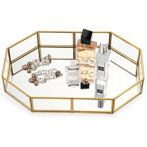 Hipiwe vanity tray gold finish complements bathroom vanity storage
