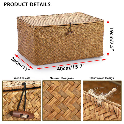 Hipiwe XL seagrass basket with lid highlighted for storage and decor