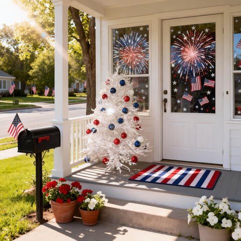 HipTree color-lock ornament preserves red white blue hues across seasons.