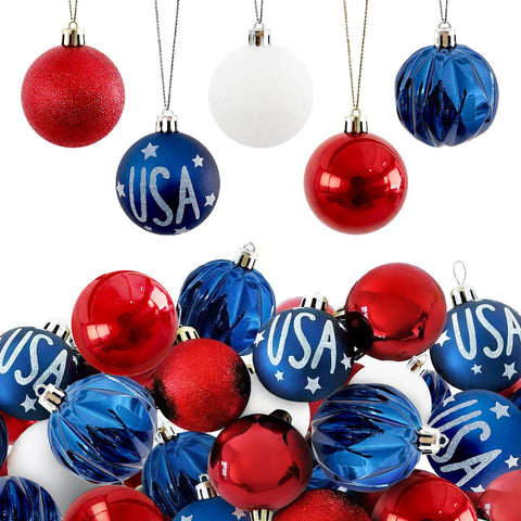 HipTree patriotic ornament with glitter white finish adds festive sparkle to the tree.