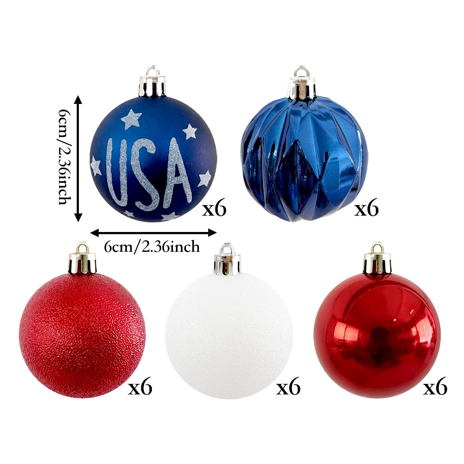 HipTree patriotic ornament in glossy red provides vibrant holiday accents.