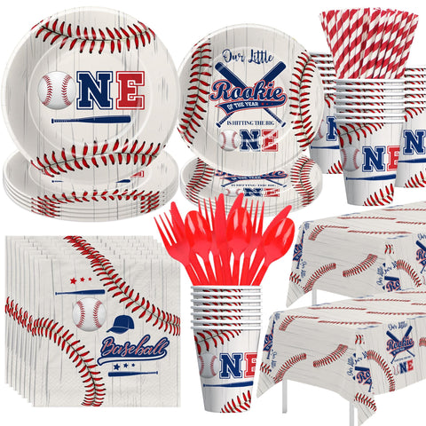 HIPVVILD baseball plates 9-inch for first birthday dining and quick cleanup.