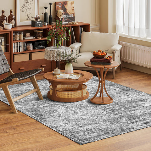 HIRUG vintage Persian medallion with floral pattern adds timeless charm.