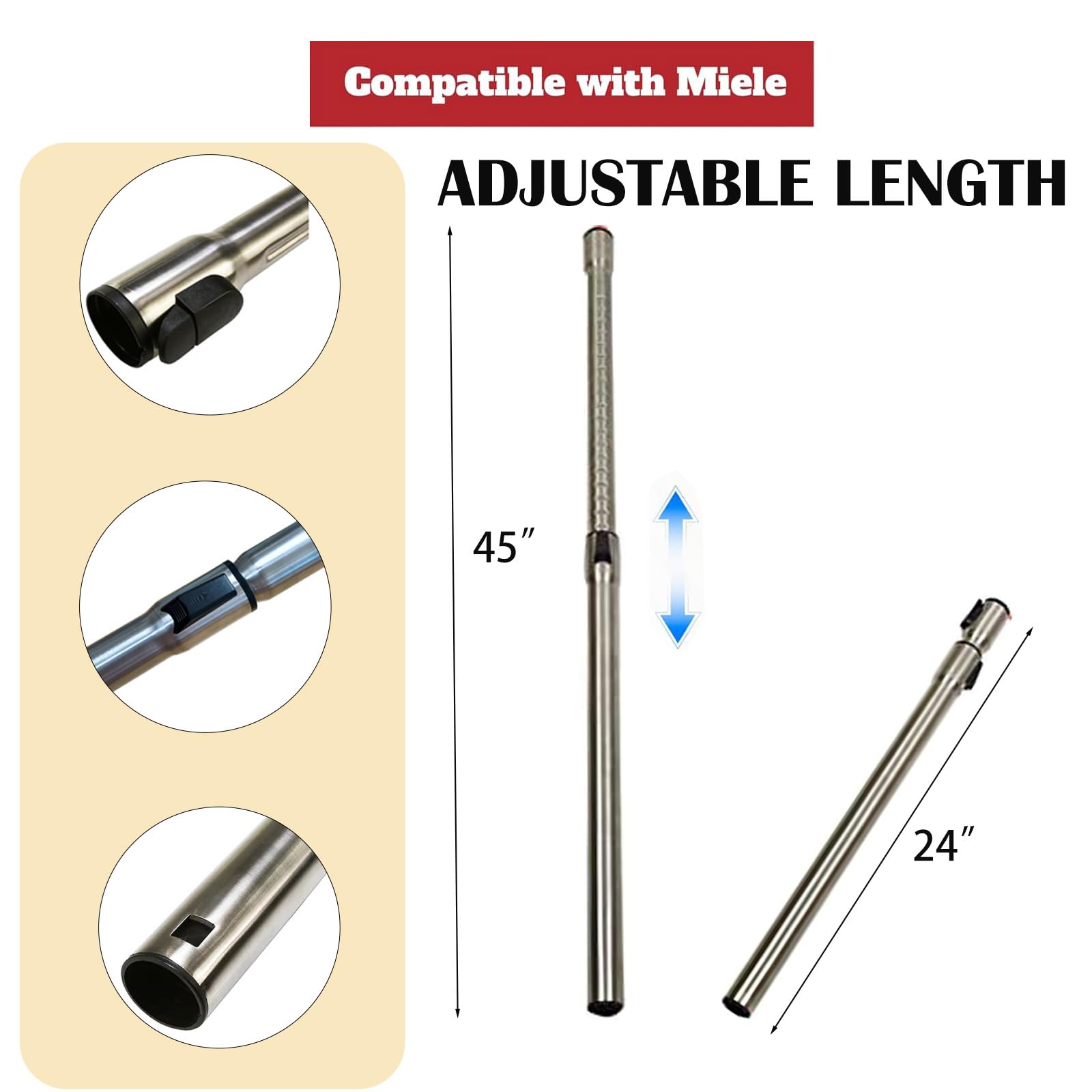 HISOHIK adjustable length wand from 23.6 to 39.3 inches for reach