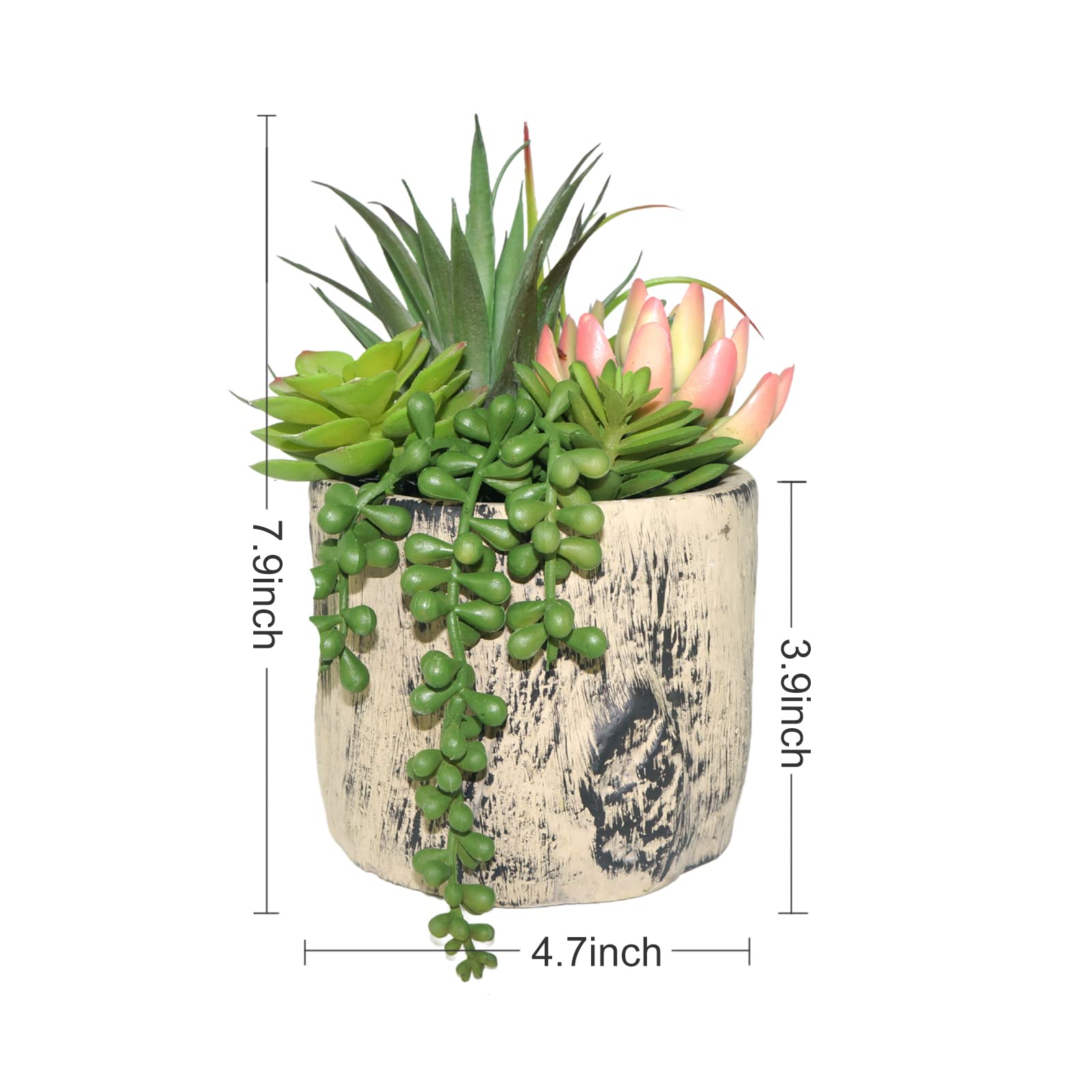 Hisow faux succulents close-up showing lifelike textures in a modern living space.
