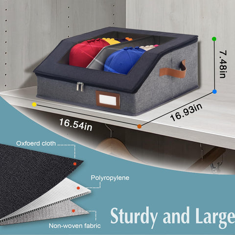 HISULIV 2-in-1 hat organizer two-pack provides ample cap storage.