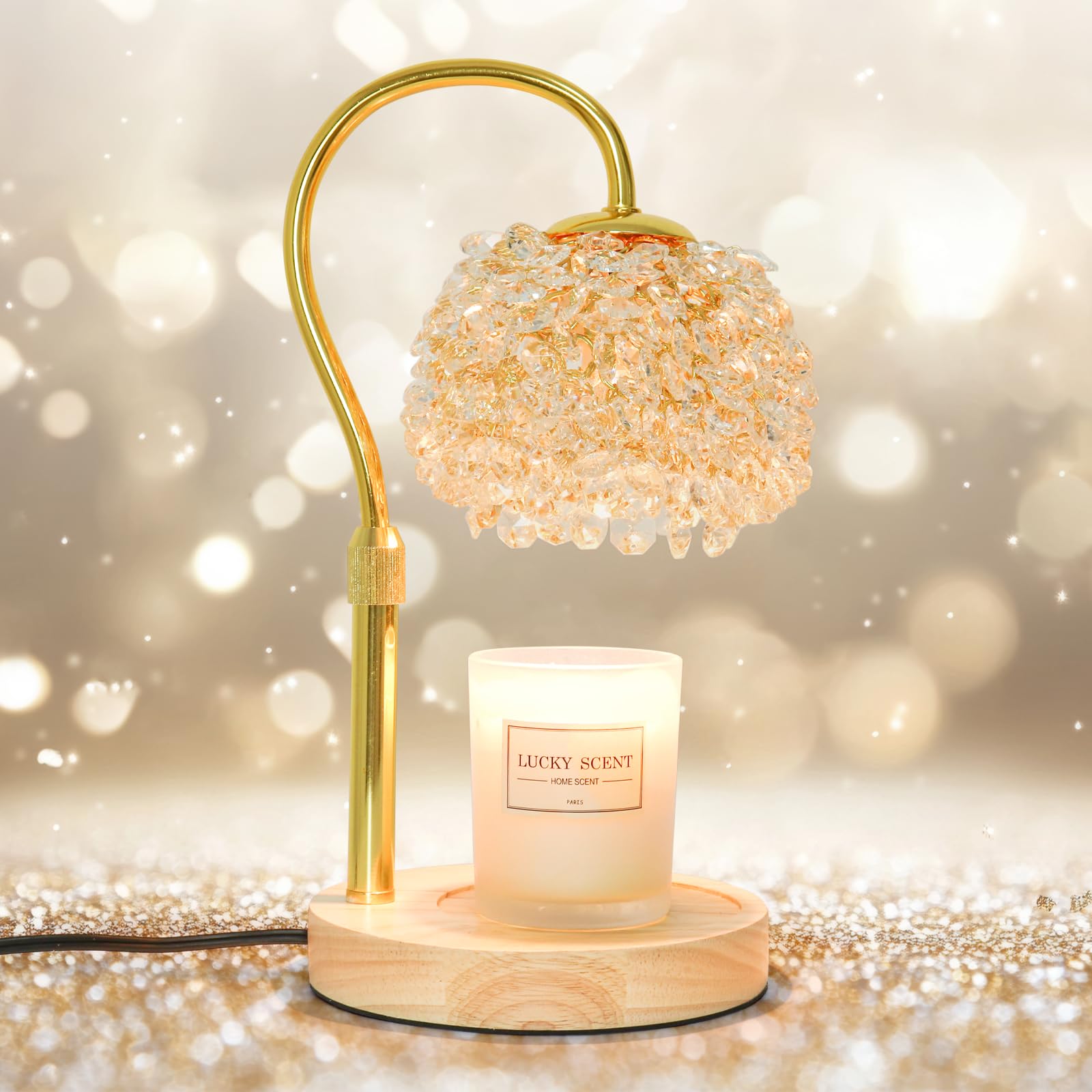 Hisummer crystal shade candle warmer adds elegant ambiance and steady fragrance diffusion.