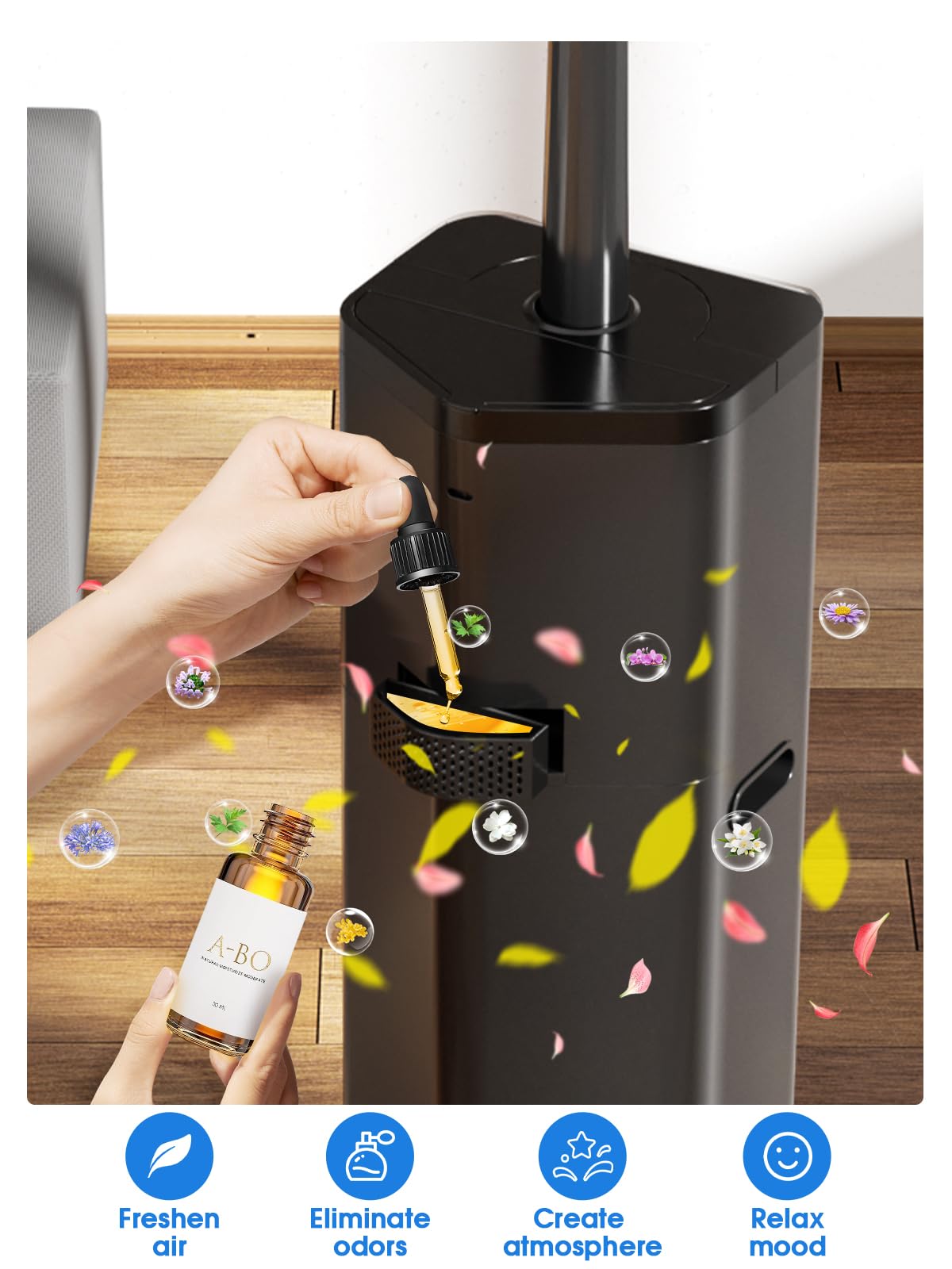 Hiswelle 5Gal humidifier remote control lets you tweak from across the room.