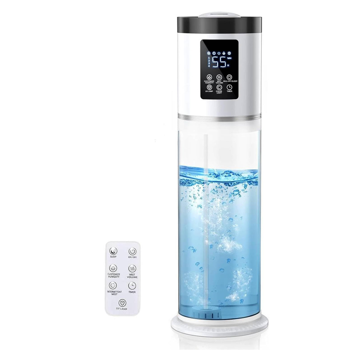 Hiswelle 8L humidifier with clear tank for easy water level monitoring