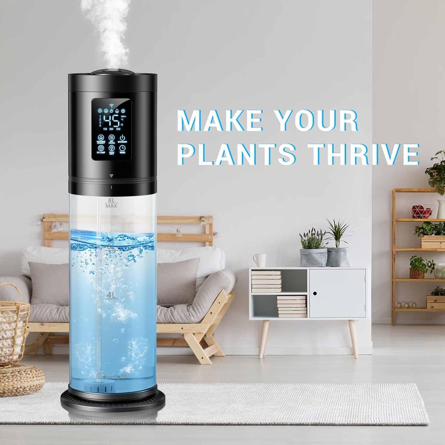 Hiswelle intelligent humidity control from 40 to 90 percent RH for consistent comfort.