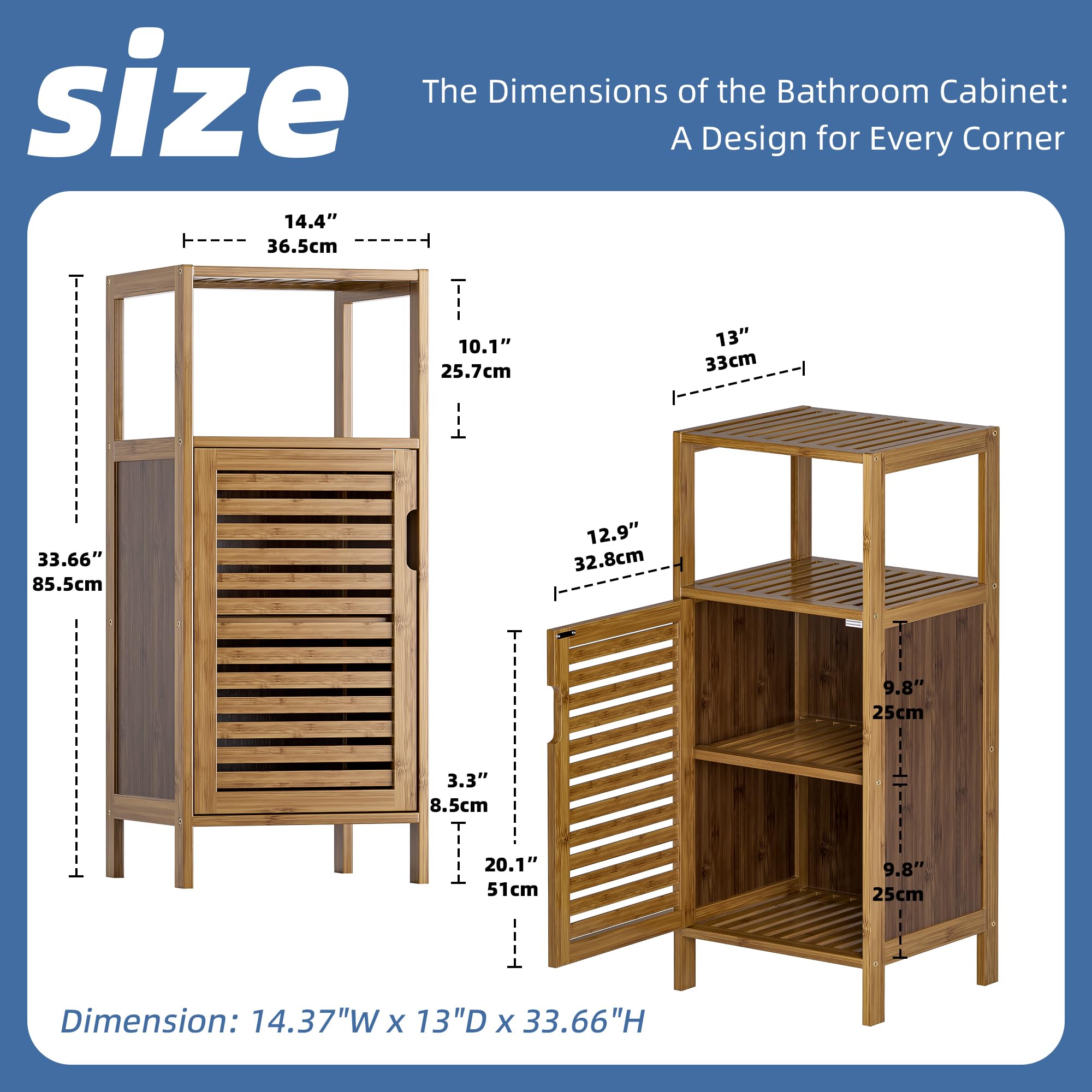 HITNET cabinet with door storage providing privacy for bath essentials.