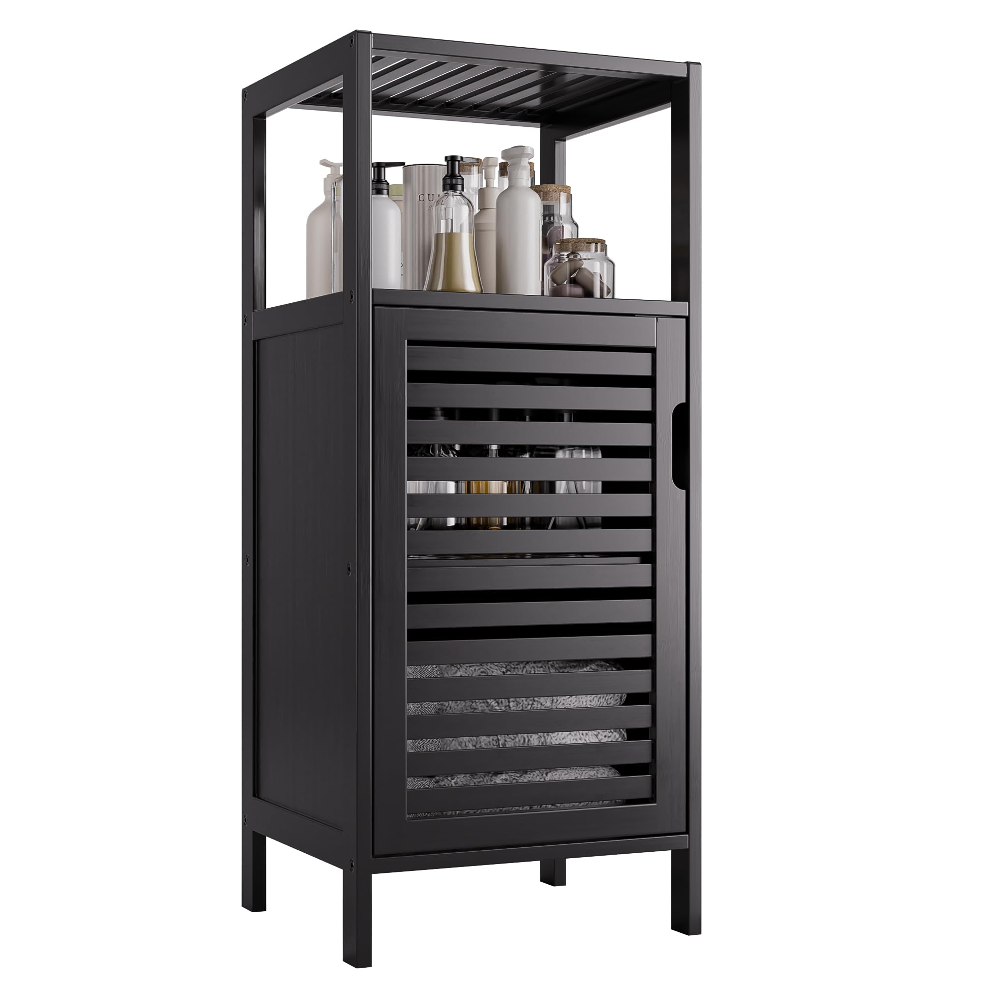 HITNET Bamboo Floor Cabinet offers a slim, space-saving design for compact bathrooms.