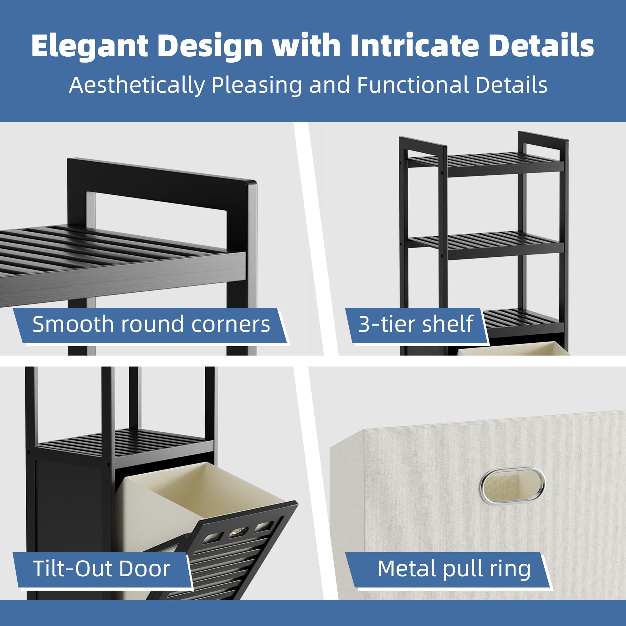 HITNET three-shelf storage keeps bathroom essentials organized.