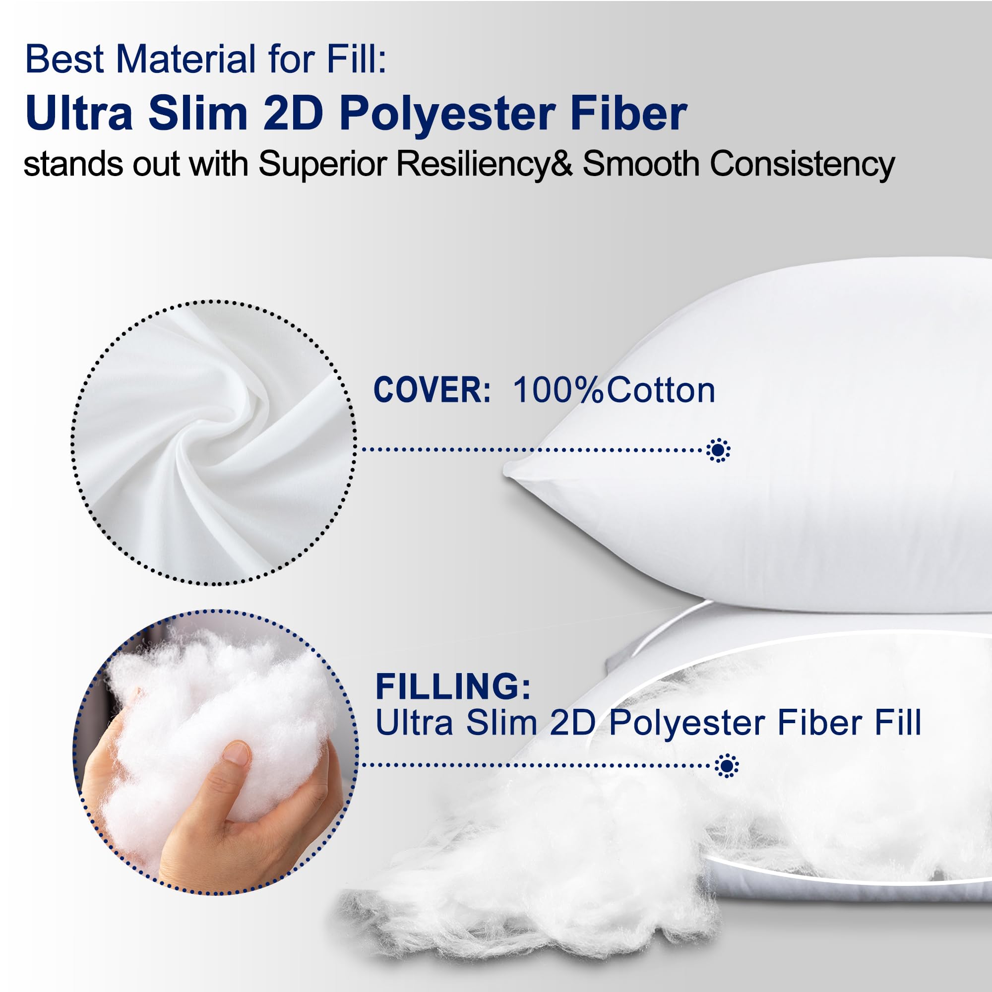 HITO 16x16 pillow inserts on bed for cozy layering