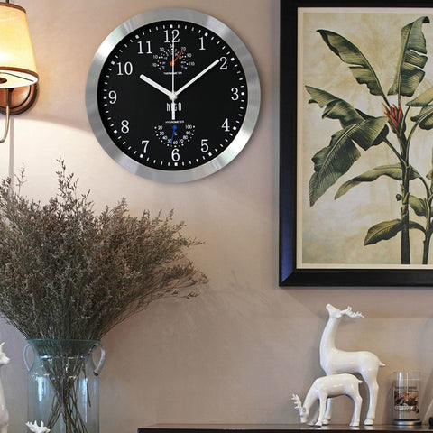 HITO clock shown in a bedroom decor context