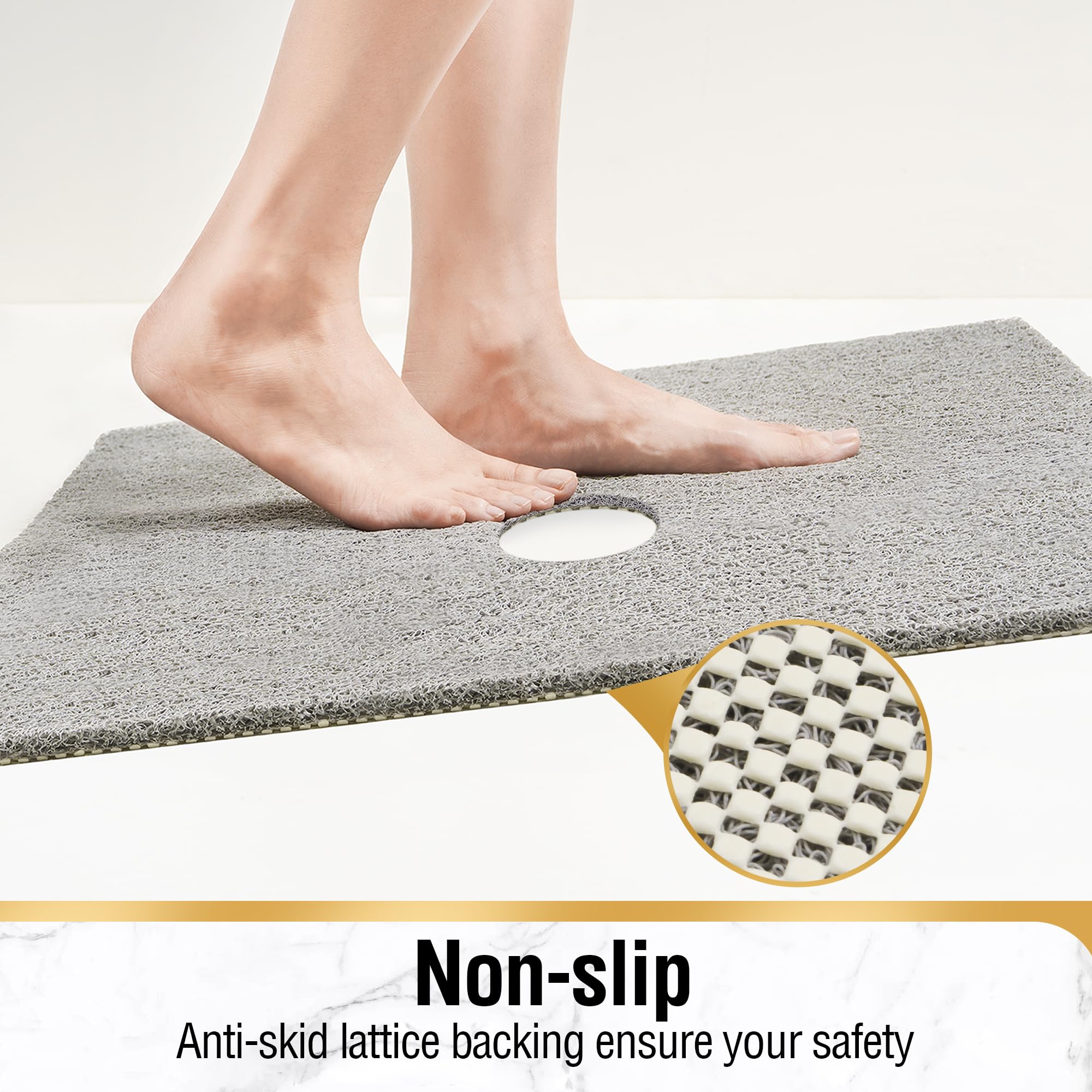 Hitslam non-slip textured top enhances safety on wet surfaces.