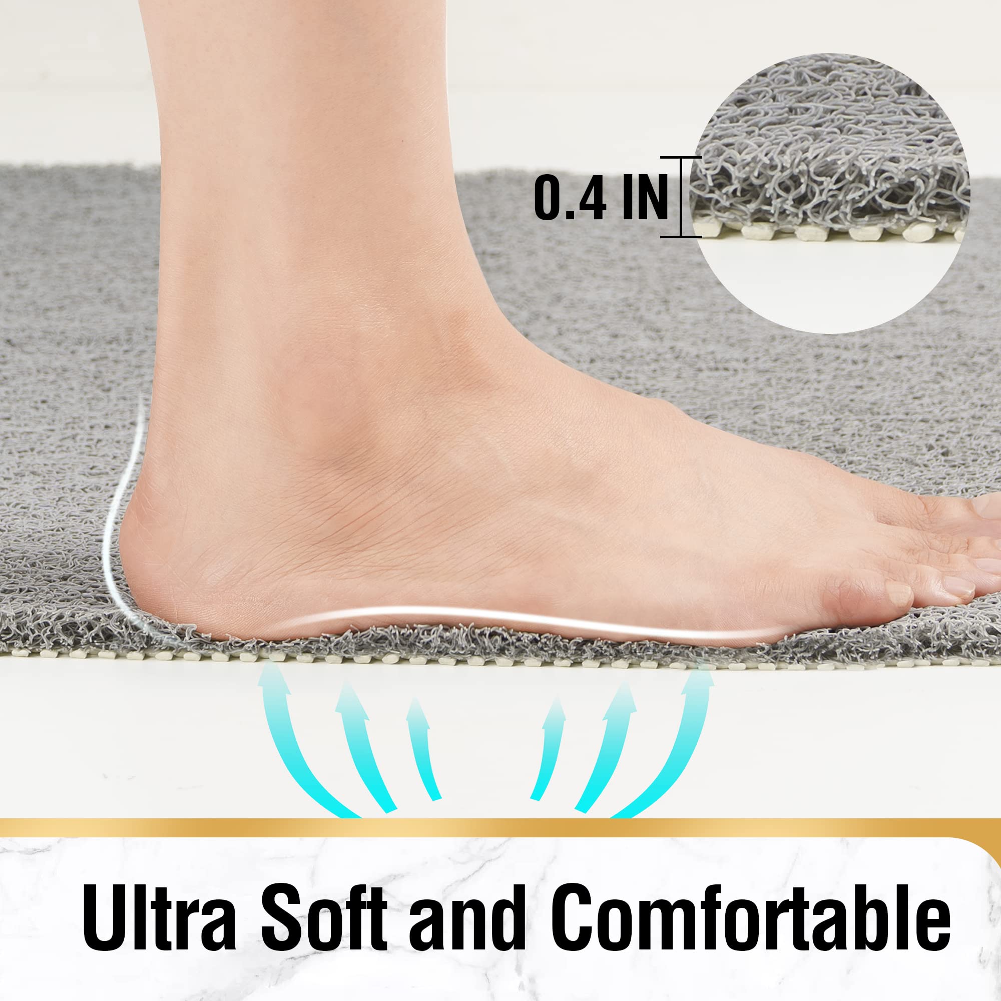 Hitslam soft PVC loofah material delivers a comfortable barefoot experience.