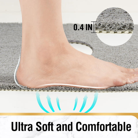 HITSLAM square shower mat hollow loop surface ensures efficient drainage and easy cleaning