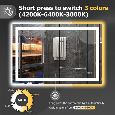 Hivone dimmable mirror with memory function recalling last brightness setting.