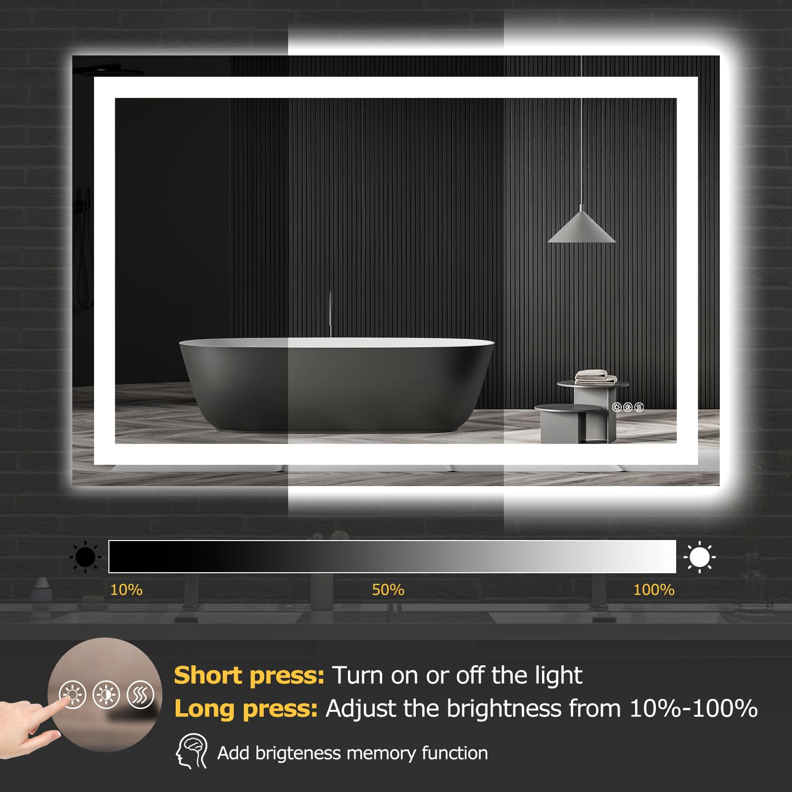 Hivone bathroom mirror kit includes mounting hardware for easy installation.
