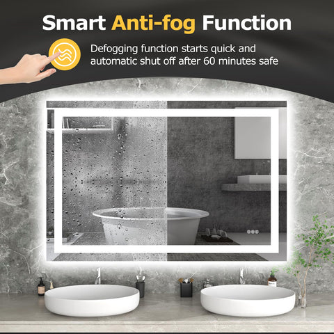 Hivone mirror displaying color temperature options from warm to cool for tasks.