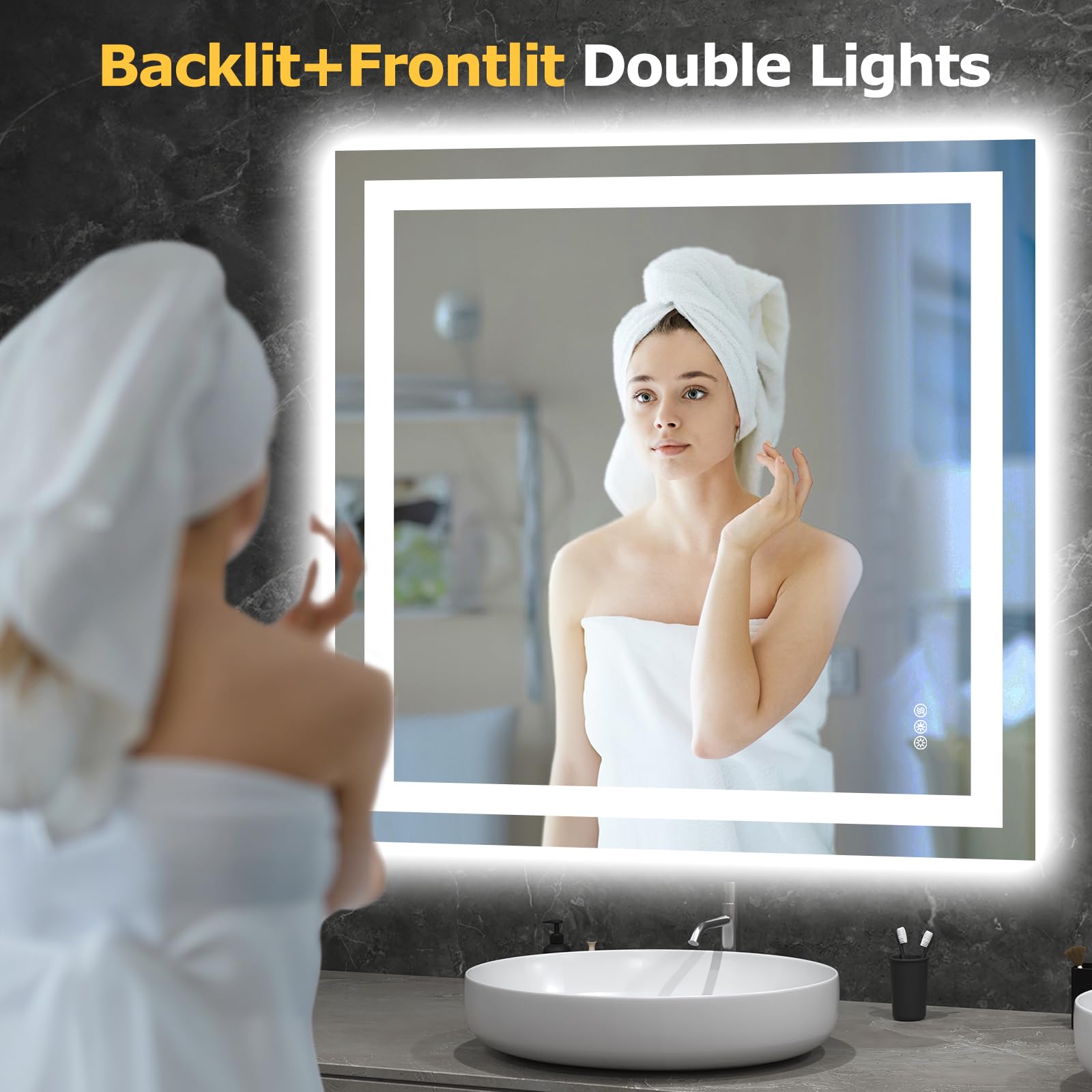 Hivone anti-fog feature keeps the mirror clear after showers