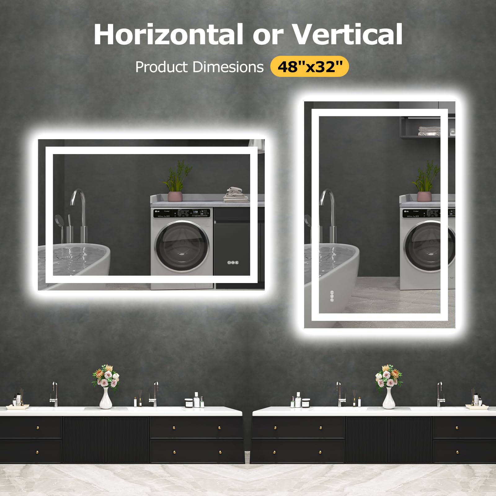 Hivone tempered glass mirror is shatterproof for safe daily use.