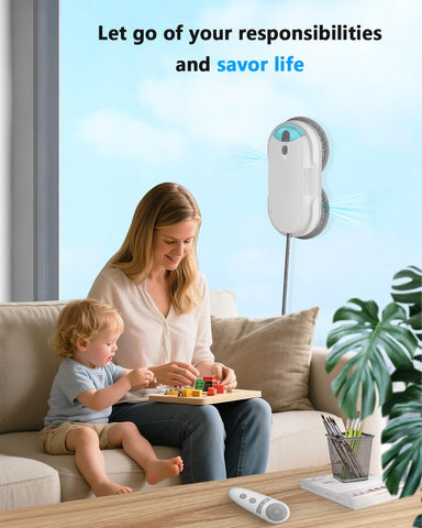 HIXZAP window cleaning robot is lightweight and easy to use