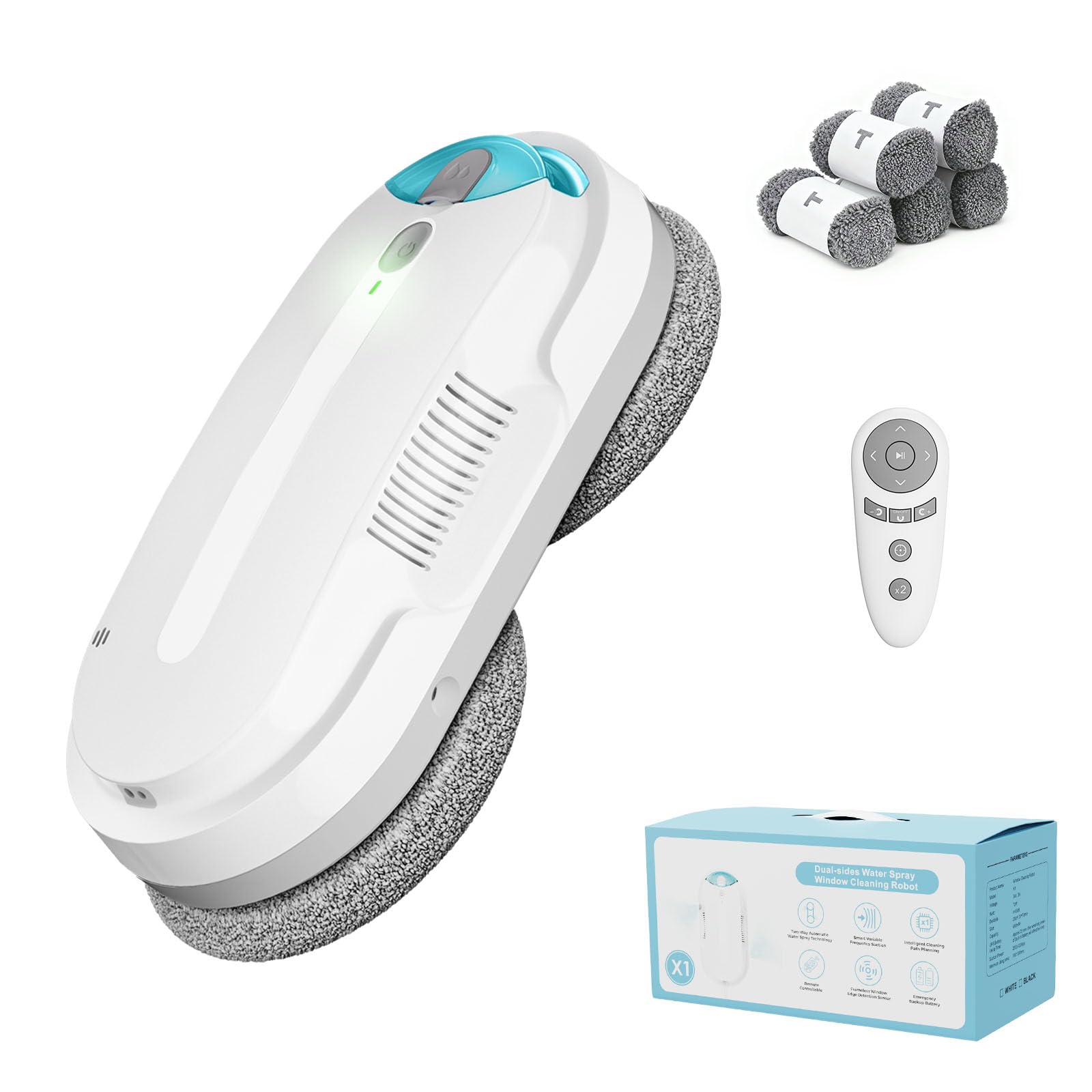 HIXZAP window cleaning robot with side ultrasonic spray for even coverage