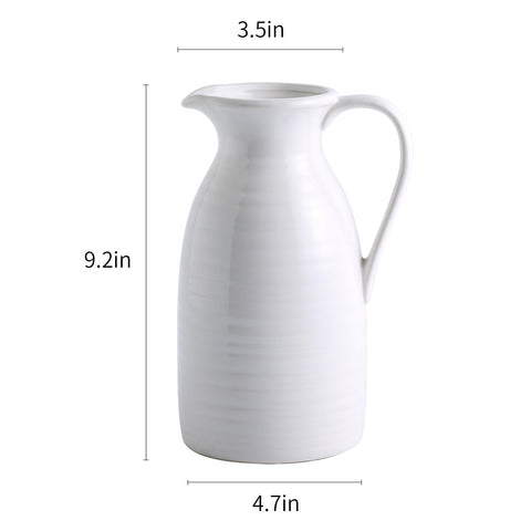 Hjn pitcher vase on table centerpiece adds rustic elegance