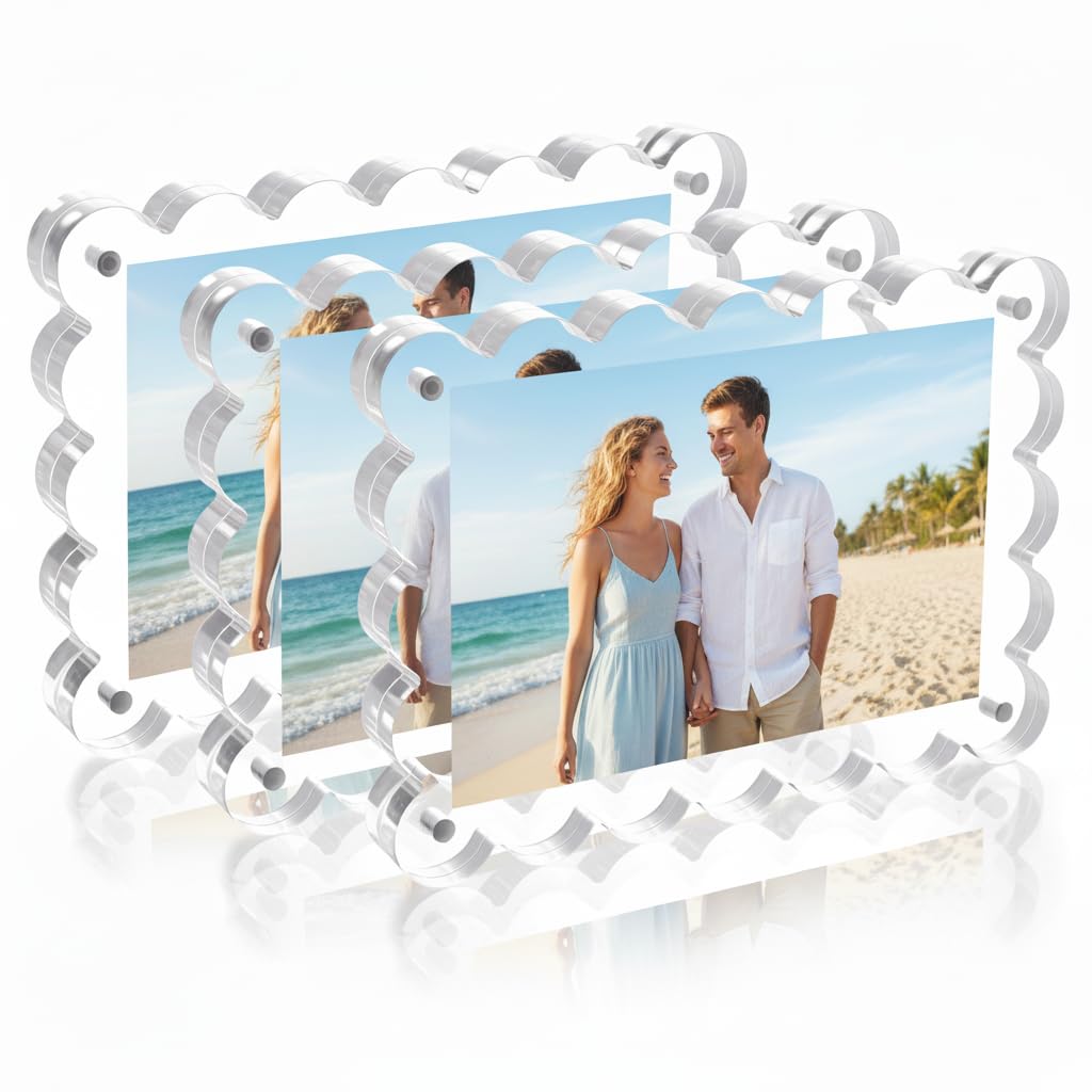 HJYAXQOP 3-pack acrylic frame front view shows crystal clarity for photos