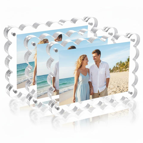 HJYAXQOP 3-pack acrylic frame front view shows crystal clarity for photos