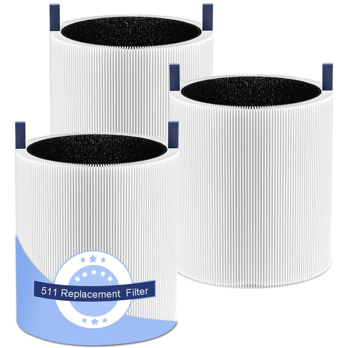 HKNECE 3-pack Blueair 511 filters for large rooms improve air quality.