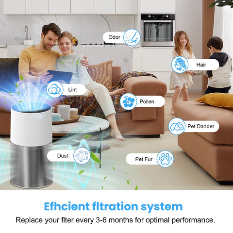 HKNECE C610 air purifier compatibility display showing installation and fit