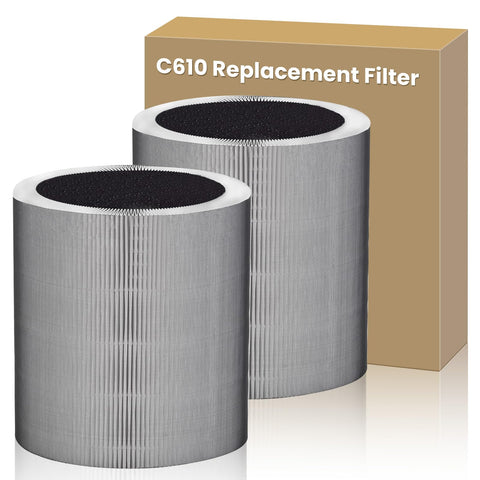 HKNECE C610 replacement filter Z pack front view for easy fit and renewed air quality
