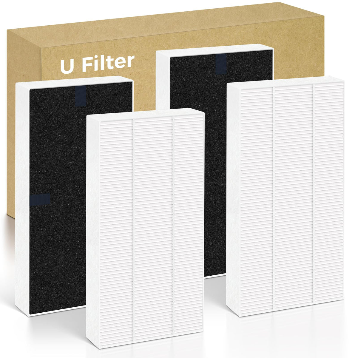 HKNECE U Filter front view showing four-pack replacement for large rooms